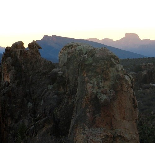 Sunset on ancient battle fought in rock